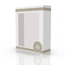 Подарункова коробка для рушників 2-ка Вензель з віконцем 280х100х345 мм